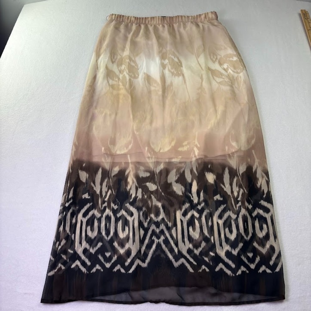 Heart Soul Women's Y2K Skirt Straight Sheer Maxi with Mini Lining Sz XL‎ Cottage